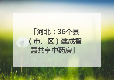 河北：36个县（市、区）建成智慧共享中药房