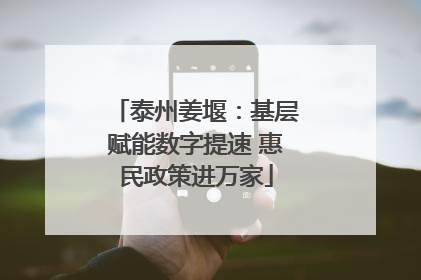 泰州姜堰：基层赋能数字提速 惠民政策进万家