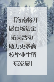 海南将开展百场访企拓岗活动 助力更多高校毕业生留琼发展