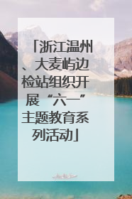浙江温州、大麦屿边检站组织开展“六一”主题教育系列活动