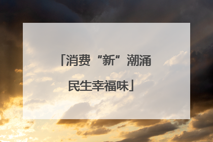 消费“新”潮涌 民生幸福味