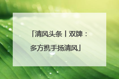 清风头条丨双牌：多方携手扬清风