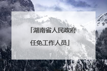 湖南省人民政府任免工作人员