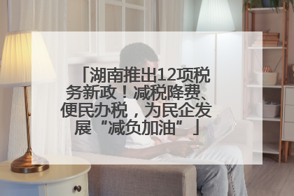 湖南推出12项税务新政！减税降费、便民办税，为民企发展“减负加油”
