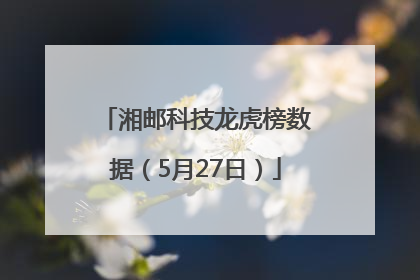 湘邮科技龙虎榜数据（5月27日）