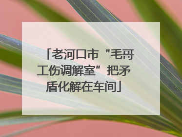 老河口市“毛哥工伤调解室”把矛盾化解在车间
