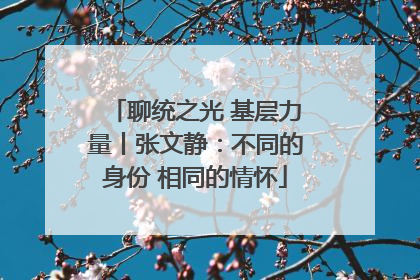 聊统之光 基层力量丨张文静：不同的身份 相同的情怀