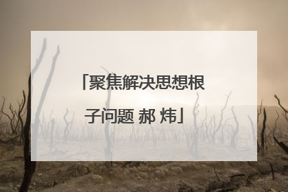 聚焦解决思想根子问题 郝 炜