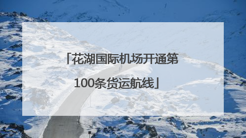 花湖国际机场开通第100条货运航线