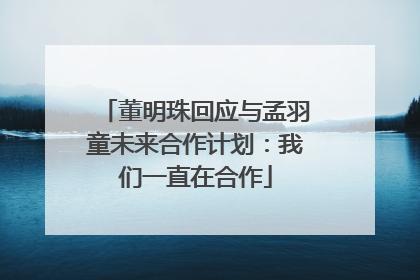董明珠回应与孟羽童未来合作计划：我们一直在合作