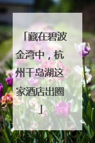 藏在碧波金湾中，杭州千岛湖这家酒店出圈