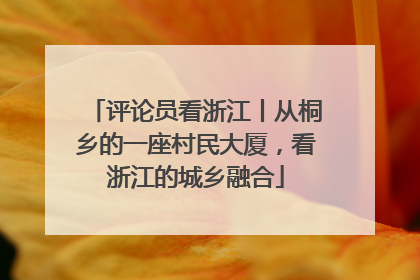 评论员看浙江丨从桐乡的一座村民大厦，看浙江的城乡融合
