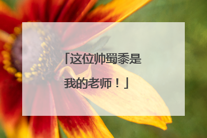 这位帅蜀黍是我的老师！