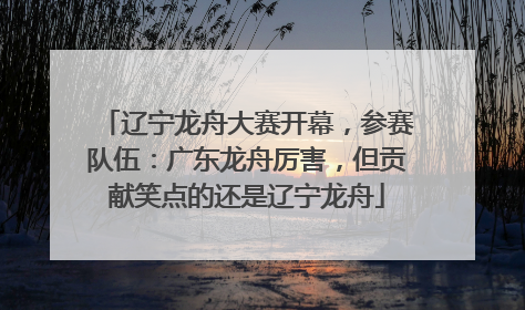 辽宁龙舟大赛开幕，参赛队伍：广东龙舟厉害，但贡献笑点的还是辽宁龙舟
