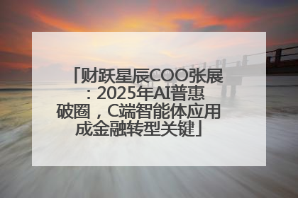 财跃星辰COO张展：2025年AI普惠破圈，C端智能体应用成金融转型关键