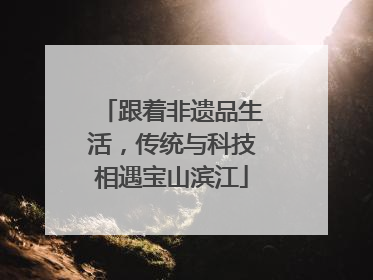 跟着非遗品生活，传统与科技相遇宝山滨江