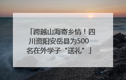跨越山海寄乡情！四川资阳安岳县为500名在外学子“送礼”