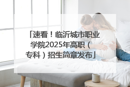 速看！临沂城市职业学院2025年高职（专科）招生简章发布