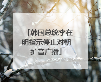 韩国总统李在明指示停止对朝扩音广播