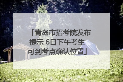 青岛市招考院发布提示 6日下午考生可到考点确认位置