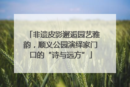非遗皮影邂逅园艺雅韵，顺义公园演绎家门口的“诗与远方”
