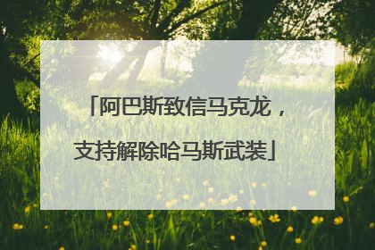 阿巴斯致信马克龙，支持解除哈马斯武装