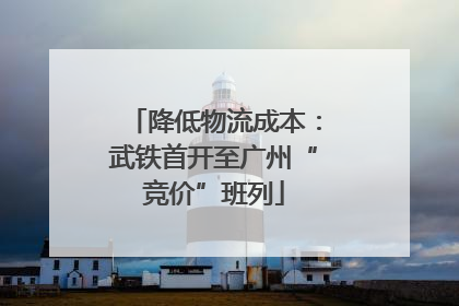 降低物流成本：武铁首开至广州“竞价”班列