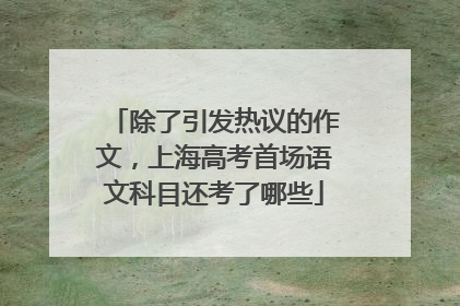 除了引发热议的作文，上海高考首场语文科目还考了哪些