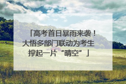 高考首日暴雨来袭！大悟多部门联动为考生撑起一片“晴空”