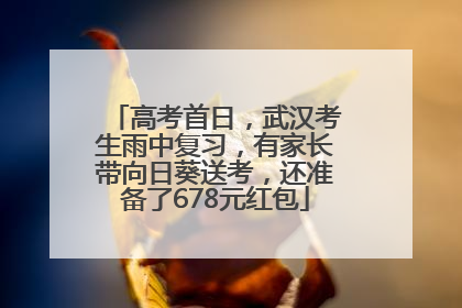 高考首日，武汉考生雨中复习，有家长带向日葵送考，还准备了678元红包
