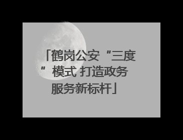 鹤岗公安“三度”模式 打造政务服务新标杆