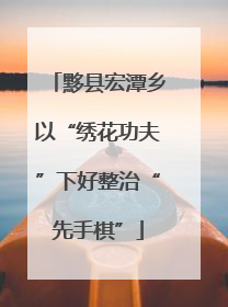 黟县宏潭乡以“绣花功夫”下好整治“先手棋”