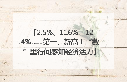 2.5%、116%、12.4%……第一、新高！“数”里行间感知经济活力