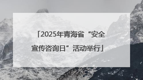 2025年青海省“安全宣传咨询日”活动举行