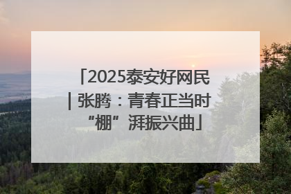 2025泰安好网民｜张腾：青春正当时 “棚”湃振兴曲