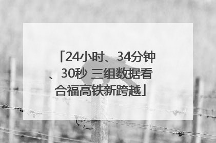 24小时、34分钟、30秒 三组数据看合福高铁新跨越